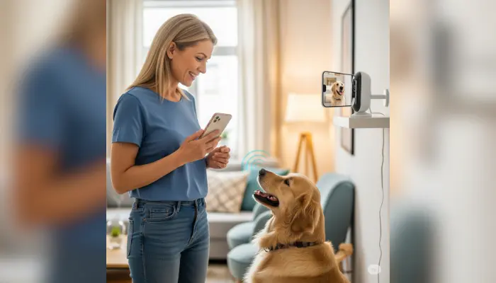 using their smartphone to talk to their dog