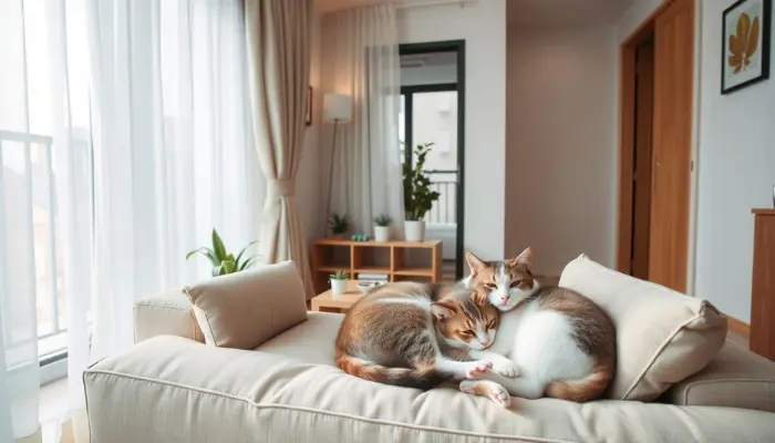 Gatos em apartamentos pequenos