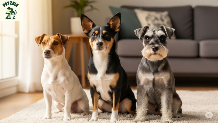 Jack Russell Terrier, Fox Paulistinha e um Mini Schnauzer
