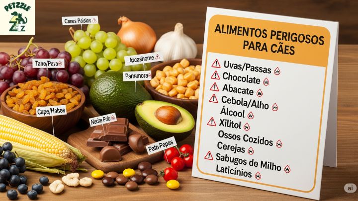 Alimentos perigosos para cães: guia essencial 1 Alimentos comuns que fazem mal pro doguinho.